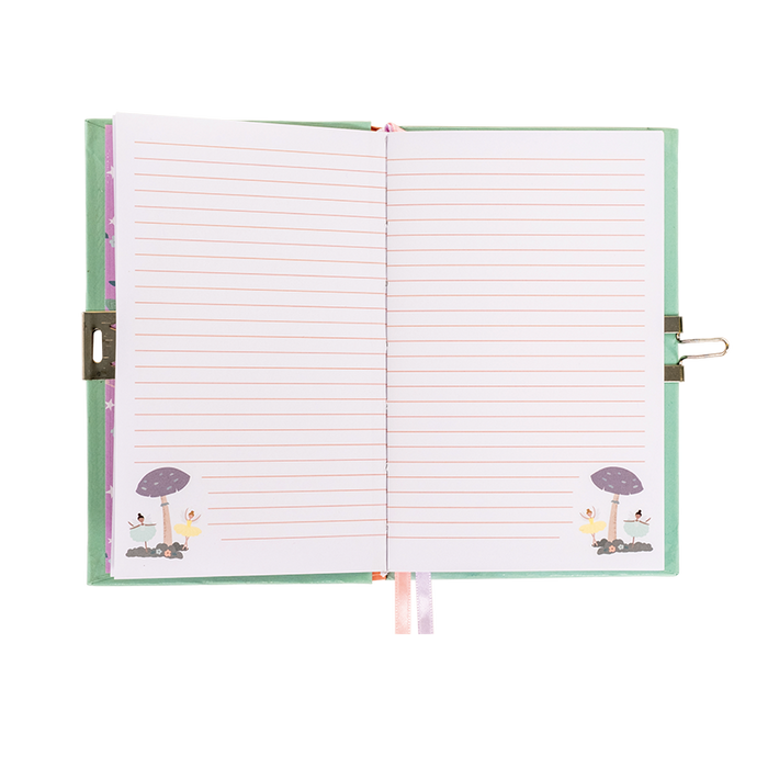 Fairy scented diary open to lined pages