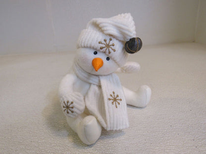 First-Main-Inc-Marshmallow-Plush-Snowman-Off-White-Gold-Snowflakes-5420XS1414-898 2