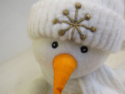 First-Main-Inc-Marshmallow-Plush-Snowman-Off-White-Gold-Snowflakes-5420XS1414-898 5