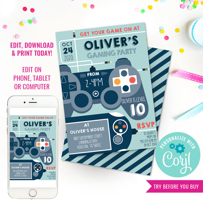 Gaming Party Invitation