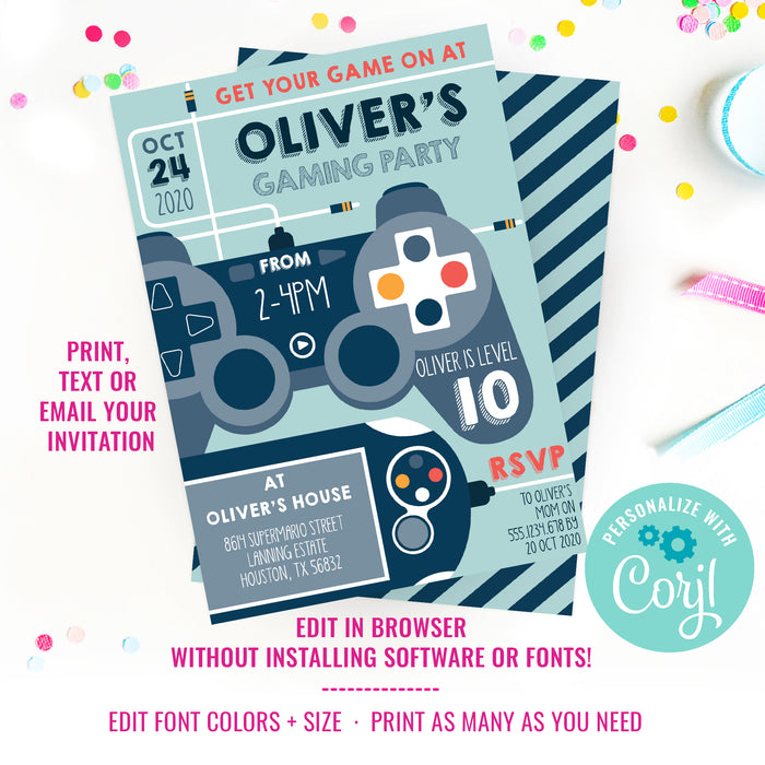 Gaming Party Invitation