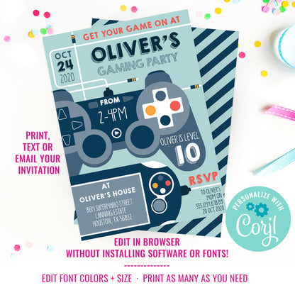 Gaming Party Invitation