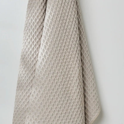 Geometry Taupe Waffle Bath Towel