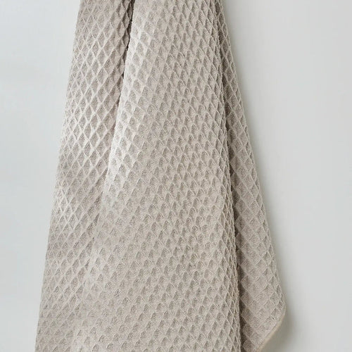 Geometry Taupe Waffle Bath Towel