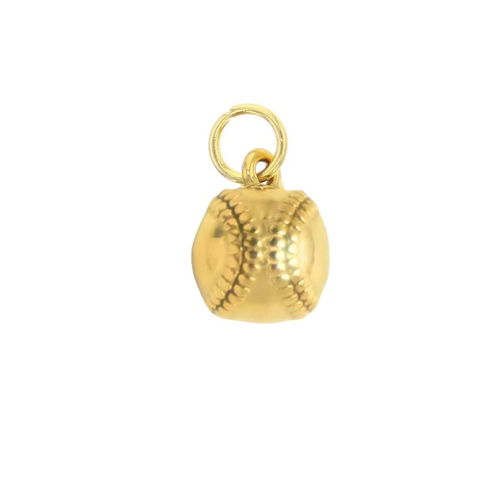Gold baseball charm