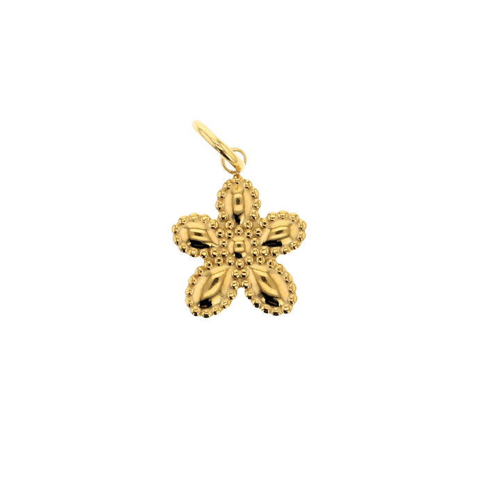 Gold beaded flower charm
