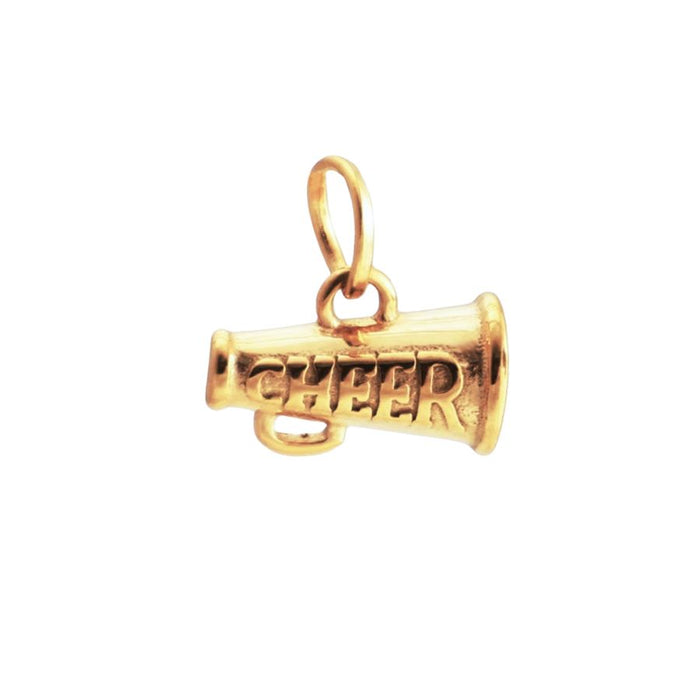 Gold cheer megaphone charm