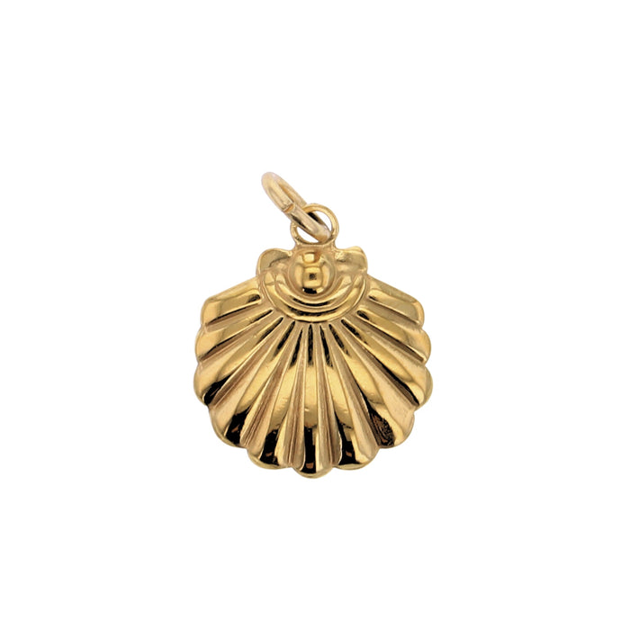 Gold clam shell charm