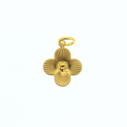 Gold four-petal clover charm