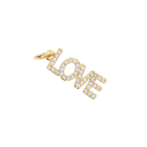 Gold crystal LOVE charm