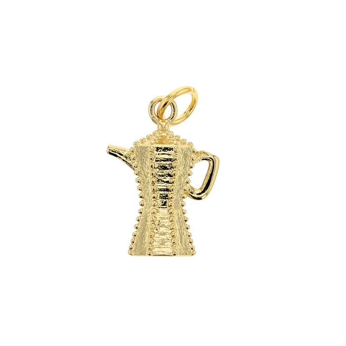 Gold French press coffee pitcher charm