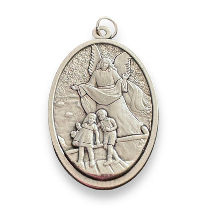 Guardian Angel and St. Michael Medallion - Blessed by Pope | Catholically