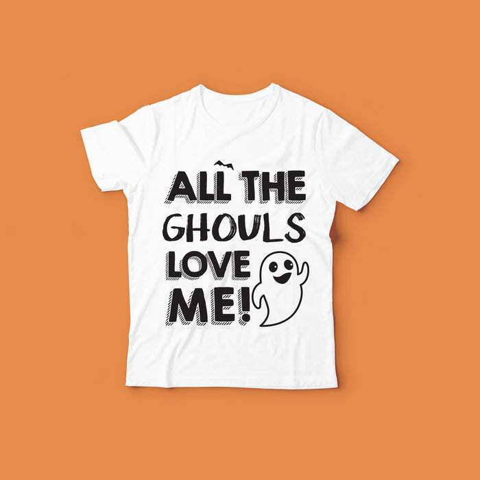 Kids Halloween Shirt Design | All The Ghouls Love Me
