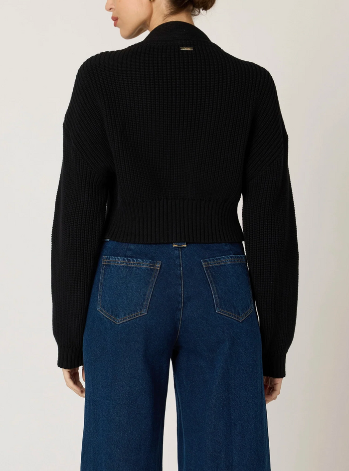 HEART SWEATER CARDIGAN IN BLACK