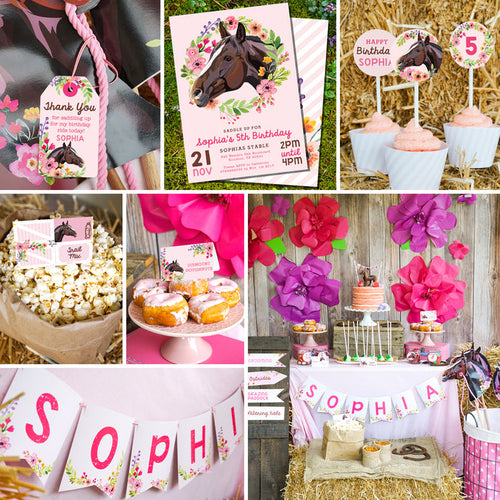 Horse Party Decor and Invitation Set