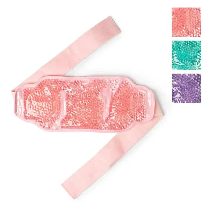 Pink gel bead body wrap with color swatches in pink, mint and purple