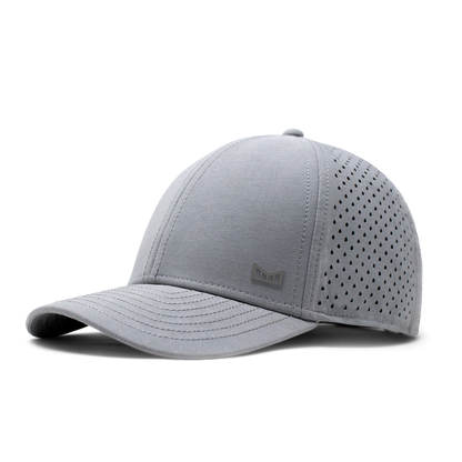 Heather gray melin performance cap with a small logo