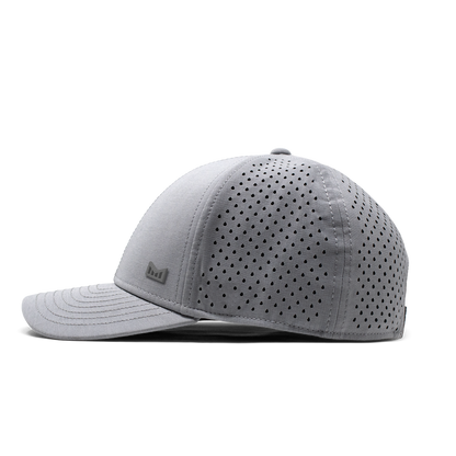 Heather gray melin performance cap, side view