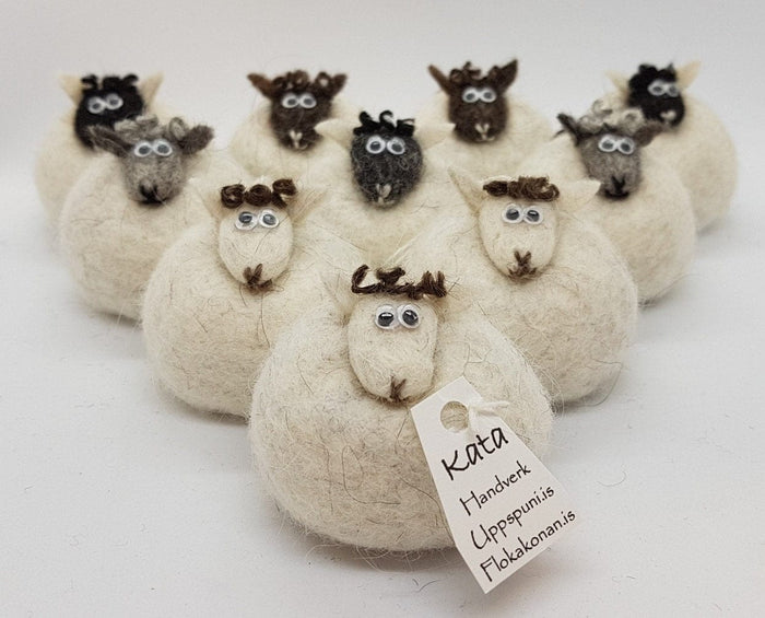 Icelandic Felted Wool Sheep Ornament - White - The Icelandic Store