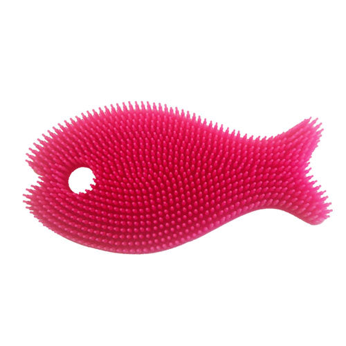 Innobaby Bathin' Smart Fish Bath Scrub - Light Pink/Fuchsia