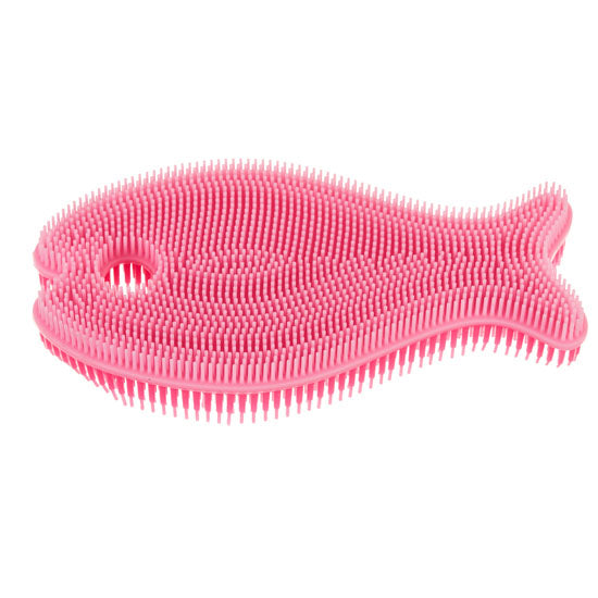 Innobaby Bathin' Smart Fish Bath Scrub - Light Pink/Fuchsia-2