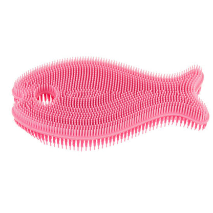 Innobaby Bathin' Smart Fish Bath Scrub - Light Pink/Fuchsia-2