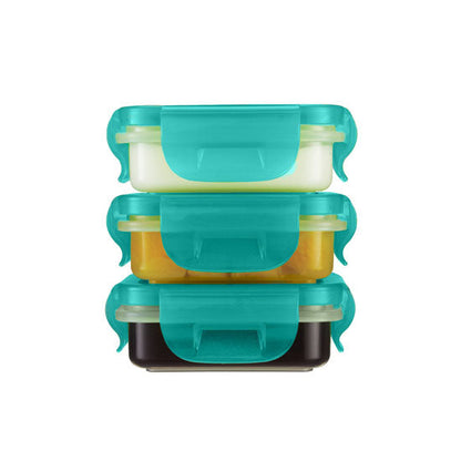Innobaby Preppin' SMART EZ Lock Square Container 4 oz - 3 Pack-3