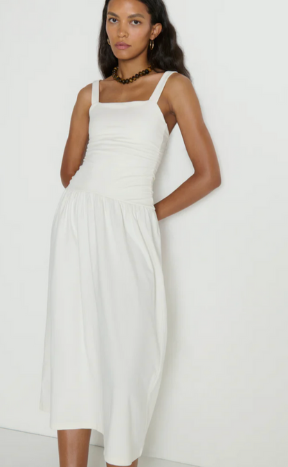 JENNIE MIDI DRESS IN PORCELAIN