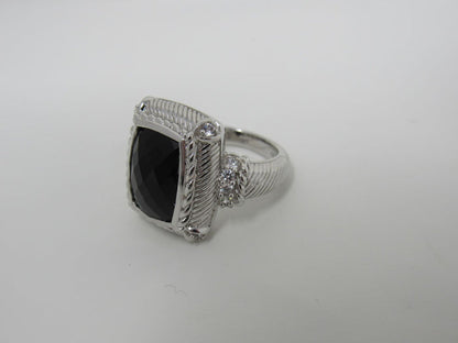 Judith-Ripka-Collection-Ring-Black-Gemstone-Female-Adult-Size-8-Solid-476 2