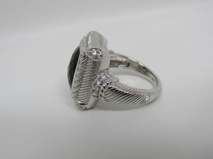 Judith-Ripka-Collection-Ring-Black-Gemstone-Female-Adult-Size-8-Solid-476 4