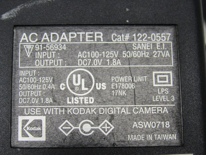 Kodak-AC-Adapter-digital-Camera-Input-AC100-125V-Output-91-56934-404 5