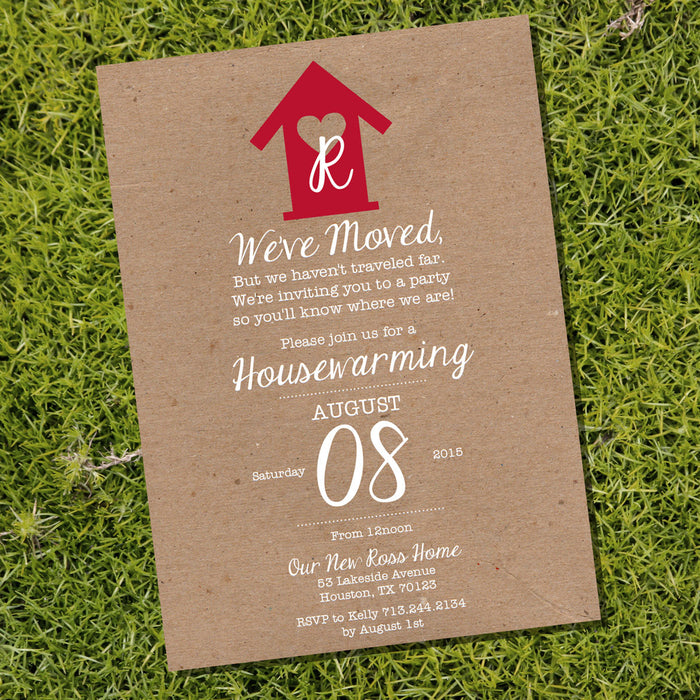Kraft Shabby Chic Housewarming Invitation