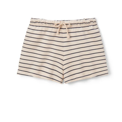 LAYLA FRENCH TERRY SHORT IN NATURAL/NIGHT STRIPE