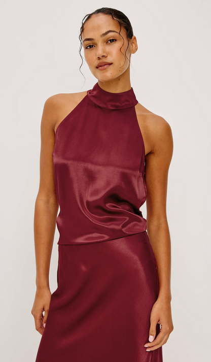 LEAH TOP IN GARNET