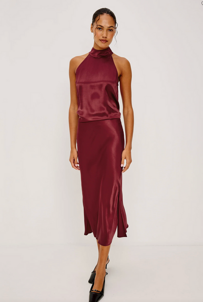 LEAH TOP IN GARNET
