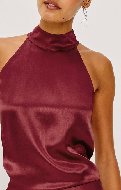 LEAH TOP IN GARNET