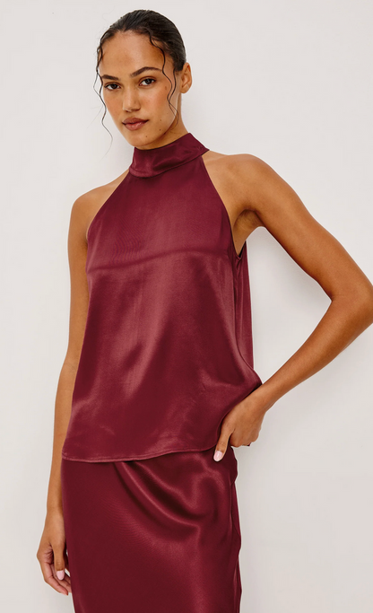 LEAH TOP IN GARNET