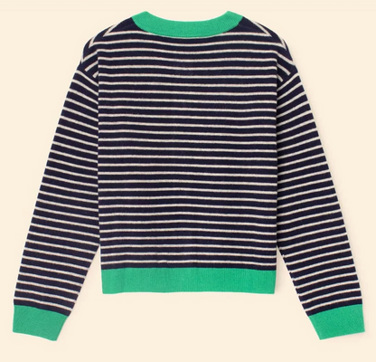 LILLIAN CARDIGAN IN NAVY STRIPE