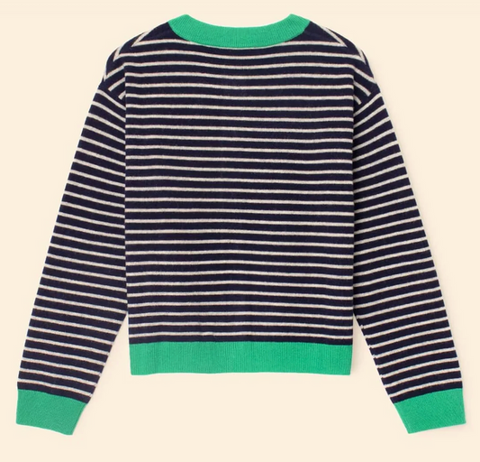 LILLIAN CARDIGAN IN NAVY STRIPE