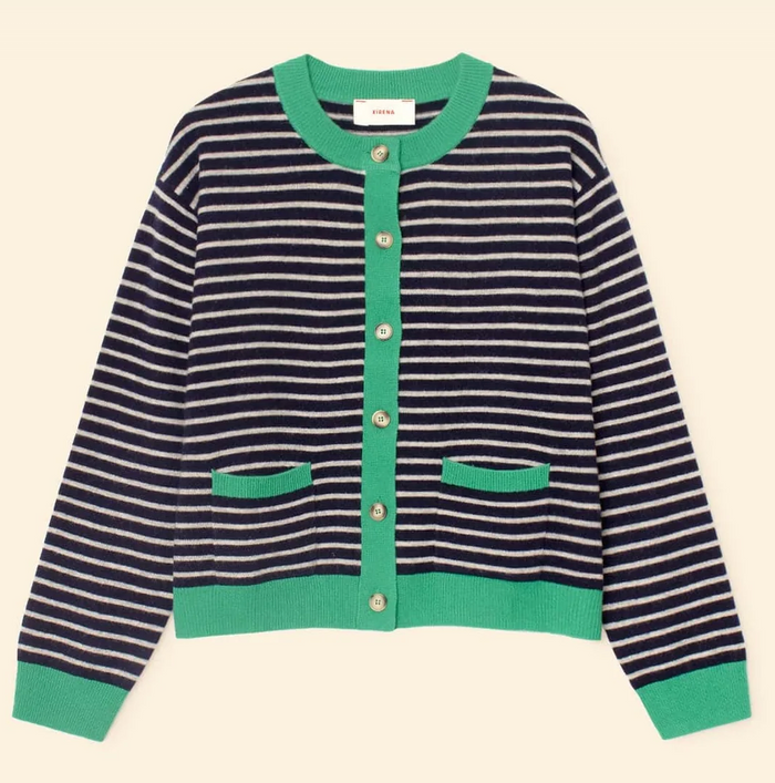 LILLIAN CARDIGAN IN NAVY STRIPE