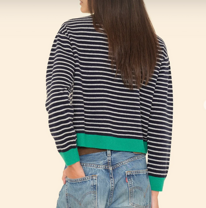 LILLIAN CARDIGAN IN NAVY STRIPE