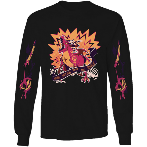 Long Sleeve Shirt - Satan Halloween Slasher w/Printed Sleeves *LIMITED STOCK*