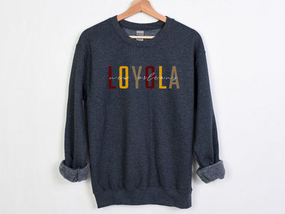 NolaCajun Loyola Sweatshirt Side View Loyola University New Orleans Gift Louisiana