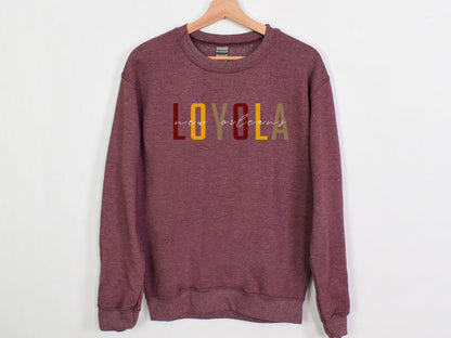 NolaCajun Loyola Sweatshirt Color View Loyola Wolf Pack New Orleans Louisiana Spirit