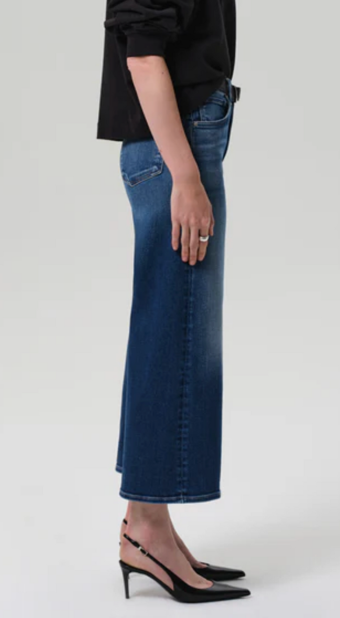 LYRA WIDE LEG CROP IN AUGUSTA (CLEAN HEM)