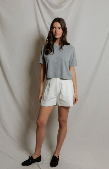 MAUDE COTTON S/S CARDIGAN IN WHITE