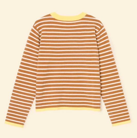 MAXWELL SWEATER IN CAMEL STRIPE