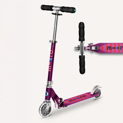 Micro Kickboard Sprite LED Scooter - Purple-Stripe