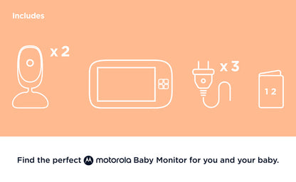 Motorola VM75 5" Video Non-WiFi Video Baby Monitor - 2 Cameras