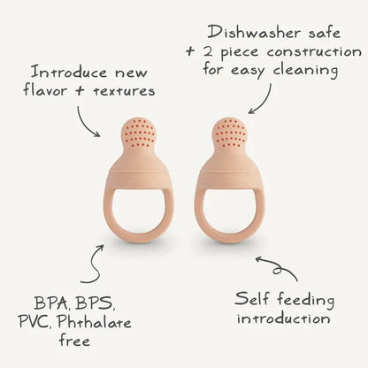 Mushie Silicone Fresh Food Feeder 2-Pack - Shifting Sands